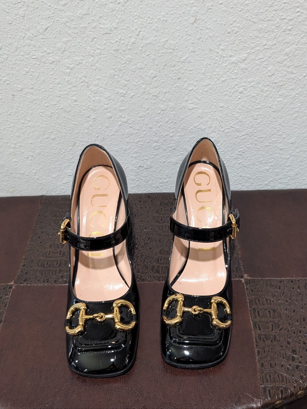 Gucci Baby Horsebit Patent Leather Mary Jane Pumps – Black – Size 36.5 - Picture 8 of 16